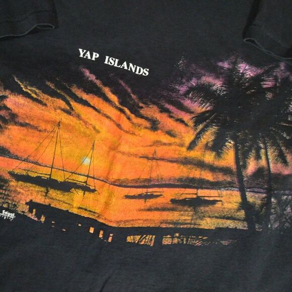 Vintage Yap Islands Sunset Seascape Landscape AOP T-Shirt - Picture 3 of 8